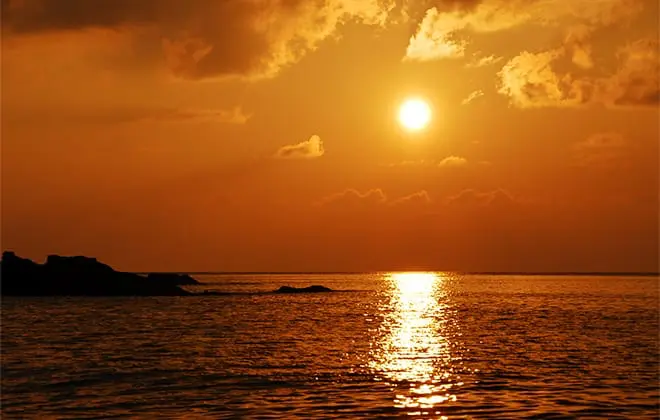 東シナ海に沈む夕日が美しい阿久根市。